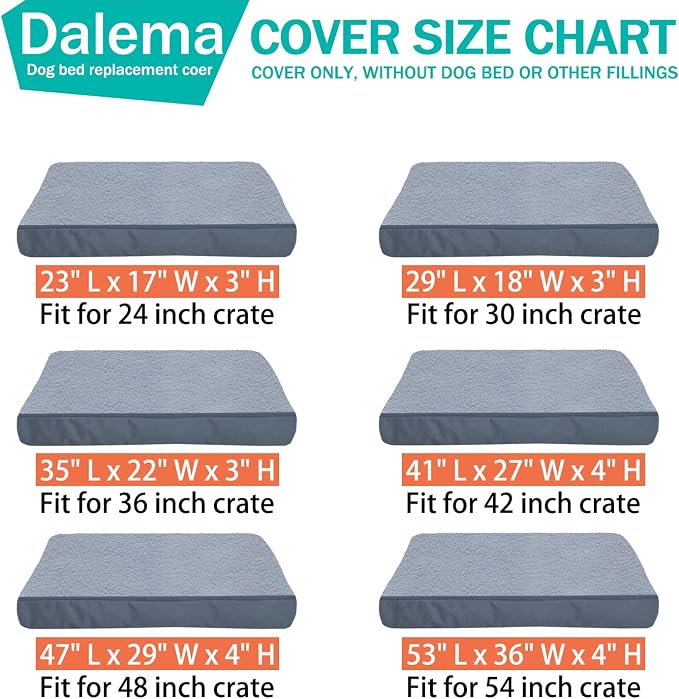 Dog Bed Cover 41L x 27W x 4H Inch,Heavy Duty Durable Waterproof Fluffy Soft Short Plush Replacement Dog Bed Covers,Washable Removable Pet Bed Mattress Cover with Zipper.Grey,Cover Only. - Image 2