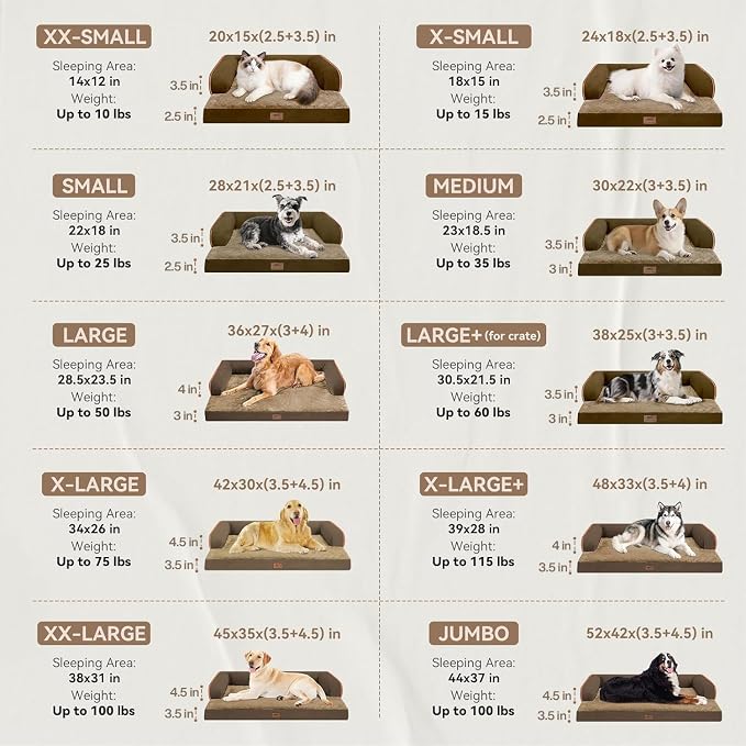 MEKIY Orthopedic XL Dog Bed with Bolster for Extra Large Size Dogs | Pillow Support for Neck Relief, Egg Crate Foam, Skin-Friendly Surface, Waterproof Liner, Anti-Slip Bottom, 42 x 30 Inch - Image 2