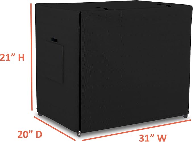 Dog Crate Cover 12 Oz Waterproof - Heavy Duty Privacy Dog Crate Cover with Mesh Pocket & Roll Up Window - Universal Fit Dog Kennel Cover (21" H x 31" W x 20" D, Black) - Image 3
