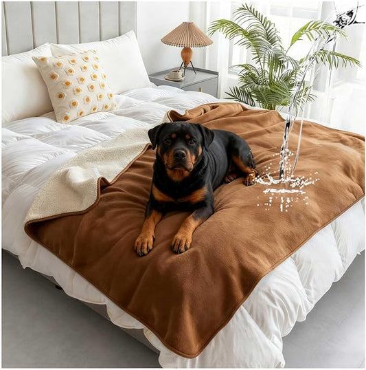 Waterproof Pet Blanket for Bed, Reversible Soft Flannel Love Blanket, Bed Blanket for Couples Washable, Spill-Proof Dog Throw Blanket for Couch, Sofa Protect, Camping,Camel,20"x28" by Unknown