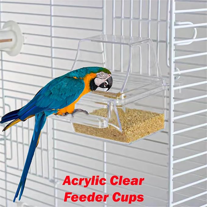38-Inch Double Roof Top Large Flight Bird House Cage | Toys & Climbing Ladder, For Cockatiels Parakeets Aviary Budgie Finch Lovebird Canary, Travel Cage, Side Nest Box Doors - Image 5