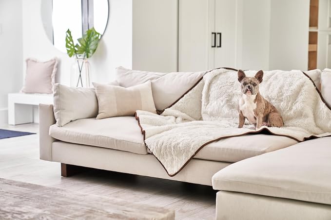 PAW BRANDS PupProtector Waterproof Throw Blanket, Short White, 60x50 | Waterproof, machine washable — protects couches, beds & car seats - Image 3