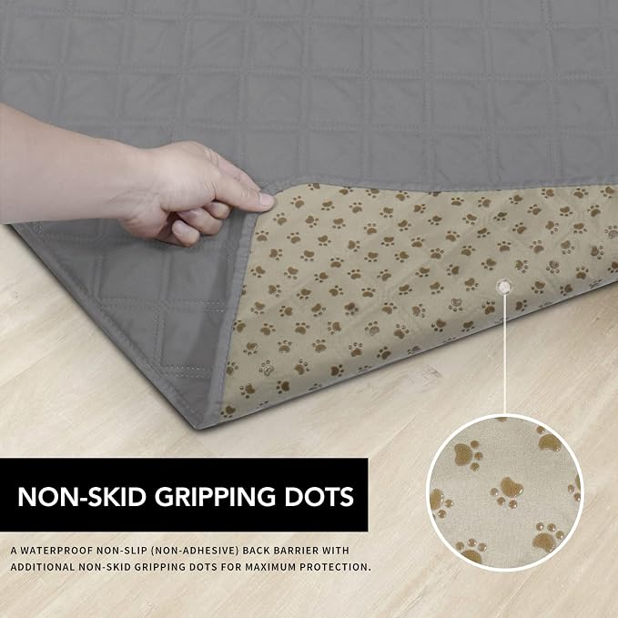 Easy-Going 100% Waterproof Dog Bed Cover, Non-Slip Pet Blanket for Furniture, Washable Couch Cover, Repleasement Sofa Cover (30X70 in, Grey) - Image 4