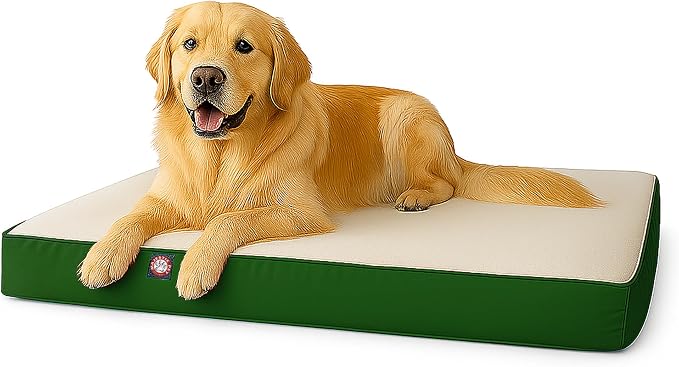 Majestic Pet 48x34x3 Inch Green Orthopedic Memory Foam Rectangle Dog Bed – Large Size Crate Dog Bed for Dogs with Joint Pain, Arthritis – Durable Pet Mattress with Egg Crate Foam, Washable Cover by MajesticPet