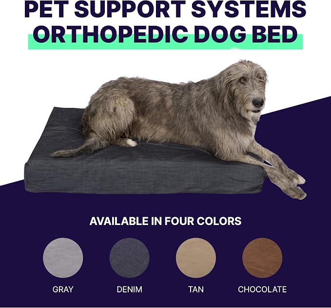 Pet Support Systems Orthopedic Dog Bed - Gel Memory Foam Pet Bed, Luxury Washable Dog Bed for Sleeping and Support (Removable Cover, XX-Large Blue Dog Bed) - Image 2