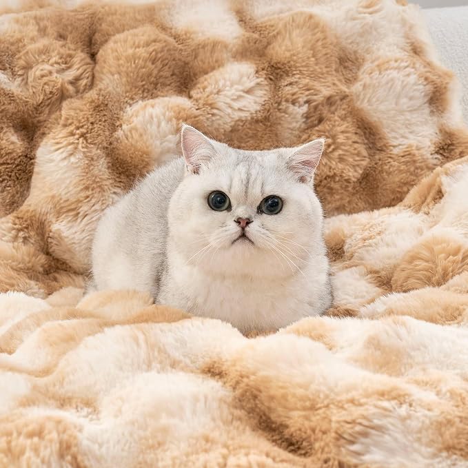 COZY KISS Couch Cover for Dogs Washable, Ultra Soft Faux Fur Pet Sofa Pad for Car Seat Protector, Liquid Pee Proof Cat Mat, Warm Pad for Dresser Top, 27.5x59 inch, Tie Dye Brown - Image 7