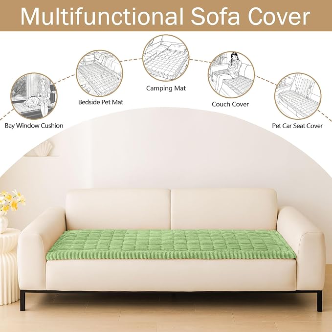 hyha Couch Cover for Dogs, Washable Non Slip Plush Flannel Sofa Protector | Thick Flannel, Silicone Anti-Slip Backing, Pet Hair & Scratch Protection, Fits Sofa & Loveseat (27.6" x 88") - Image 3