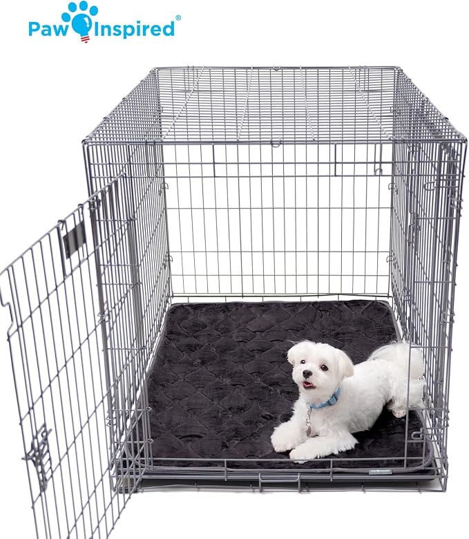 Paw Inspired Washable Padded Crate Mats for Dogs, Beige, 41x28 Inch | Fits 42-inch Kennels, Leakproof, Waterproof Bottom, Plush Dog Pad, Pet Bed - Image 6