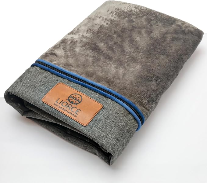 LIROCE Washable Dog Bed Cover Replacement, Jumbo Wrap-Around Zipper Cover for Orthopedic Memory Faom Dog Bed (53x36x6 inches), Dark Grey by LIORCE