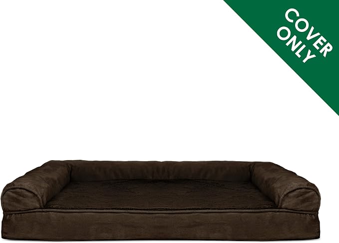 Furhaven Replacement Dog Bed Cover Plush & Suede Sofa-Style, Machine Washable - Espresso, Jumbo Plus (XX-Large) - Image 2
