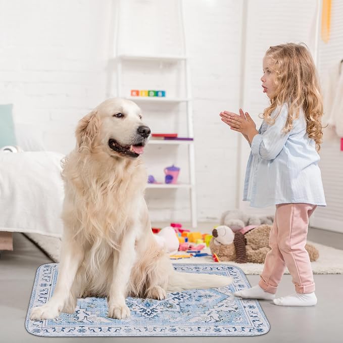 Homimp Washable Pee Pads for Dogs,2 Pack Reusable Puppy Pads Waterproof,Absorbent and Leakproof Dog Pee Pads,Non Slip Puppy Training Pads, Pet Mat for Floor, Crate, Couch, Whelping,Blue, 24"x36" - Image 5
