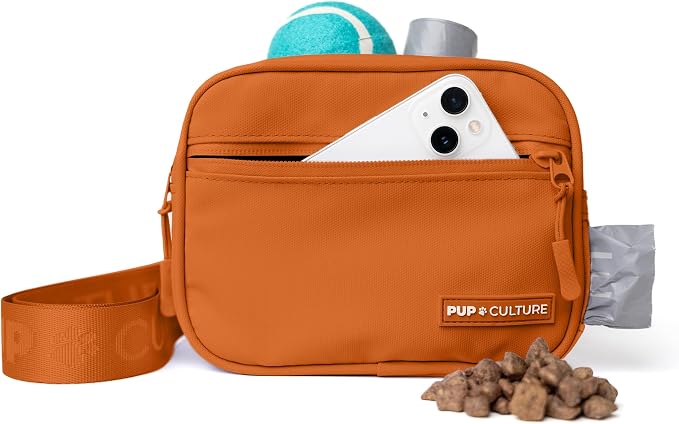 Pup Culture Dog Treat Pouch with Poop Bag Dispenser and Removable Treat Pouch | Cross Body Dog Walking Bag | The Perfect Puppy Training Tool and Even Better Gift by PupCulture