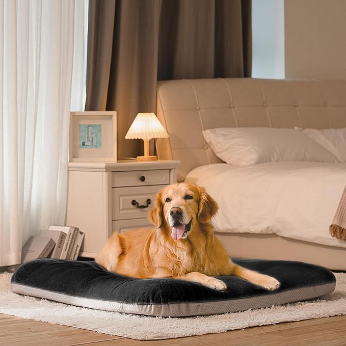 Magic Dog Super Soft Extra Large Dog Bed, 47 Inches Jumbo Orthopedic Foam Pet Beds with Anti Slip Bottom, Dog Sleeping Mattress with Removable and Washable Cover, Dark Grey XL - Image 9