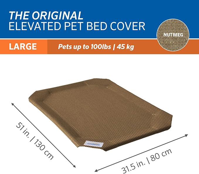 Coolaroo Original Pet Bed Replacement Cover - Nutmeg - Large (43.5" x 31.5") (Pack of 3) - Image 2