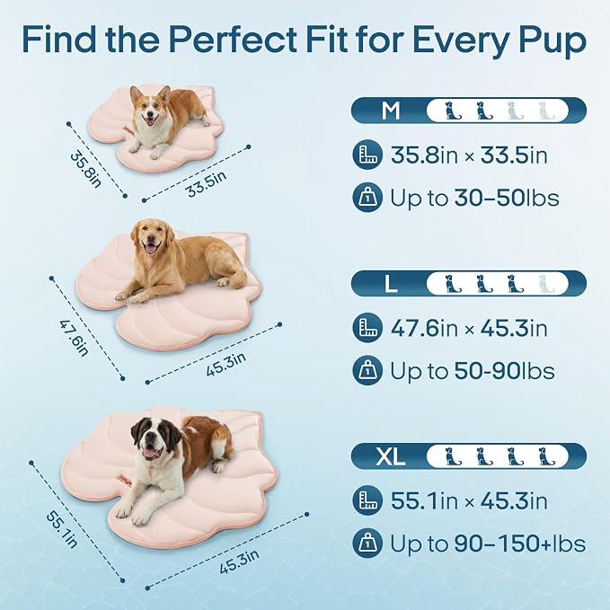 Dog Cooling Mat Washable Pet Cooling Mat, Self Cooling Mat for Dogs Large | 47" x 45", Thick Portable Foldable Cooling Pad for Indoor Outdoor, Crate, Travel, Camping and Beach - Image 8