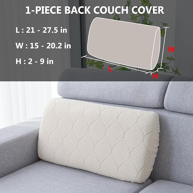 Genina Waterproof Couch Cushion Covers for Pets Washable Sofa Seat Covers | Non Slip,Stretch Jacquard Fabric,Pet Hair & Scratch Protection,Easy Installation,Furniture Protector,Back Cover - Image 2