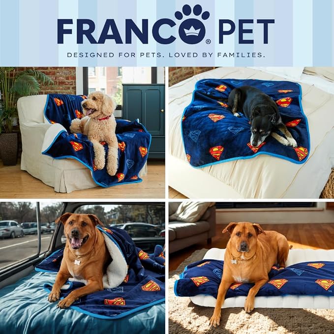 Superman DC Comics Waterproof Dog Bed Cover, Large 50x60 Pet Blanket for Furniture Bed Couch Sofa, (Officially Licensed) by Franco - Image 7
