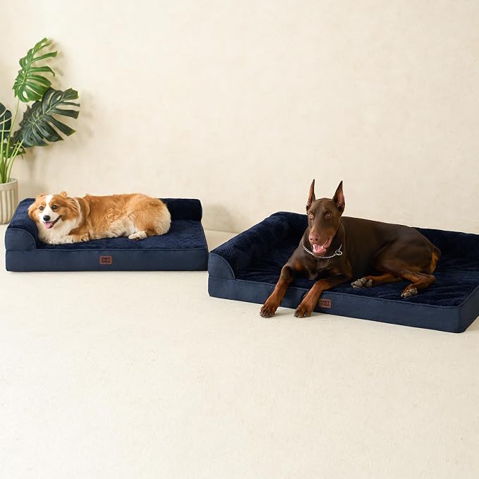 EHEYCIGA XXL Dog Bed Memory Foam, Orthopedic Giant Dog Bed Jumbo with Washable Removable Cover, Waterproof Pet Sofa Couch with Nonskid Bottom, 48x35x7.5, Navy Blue - Image 8