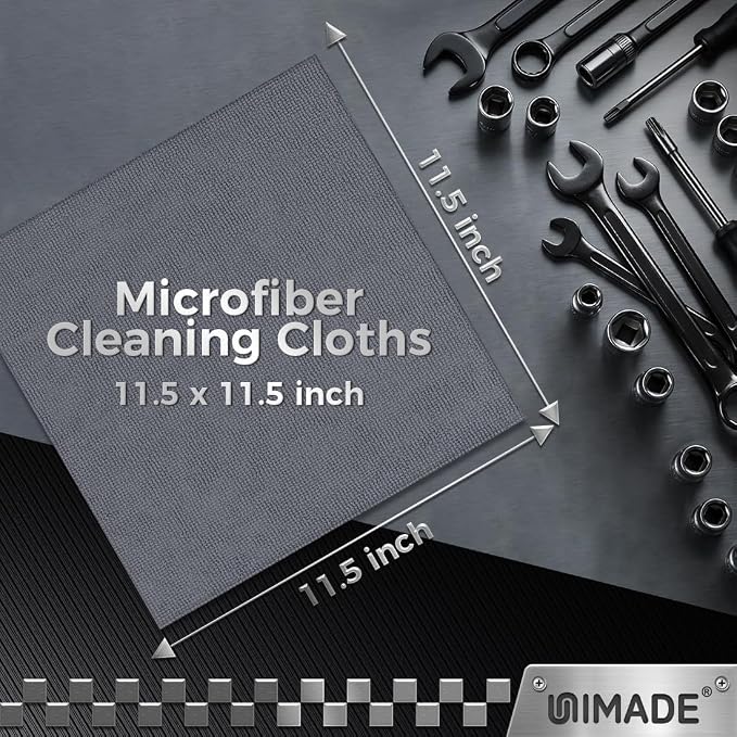UNIMADE Microfiber Cleaning Cloth, 400 Pack Microfiber Towels for Cars | Commercial Grade Work Rags Bulk Detailing Cloth for Automotive Bar Mechanic Garage Housekeeping, 11.5"x 11.5", Grey - Image 2