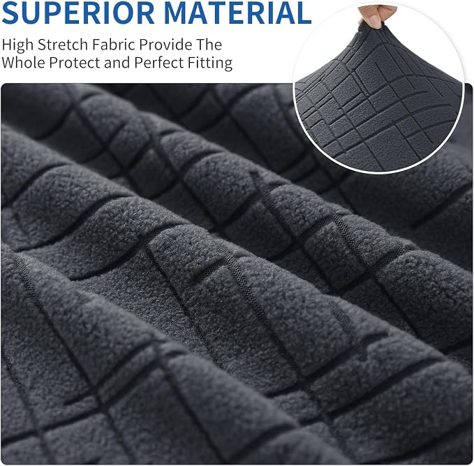 4 Piece Stretch Sofa Covers for 3 Cushion Couch, Non Slip Couch Covers for Sofa, Pet Couch Cover Washable, Couch Slipcover for Dogs, Kids (Charcoal Gray), 91"-110" (3 Cushion XL Sofa) - Image 4