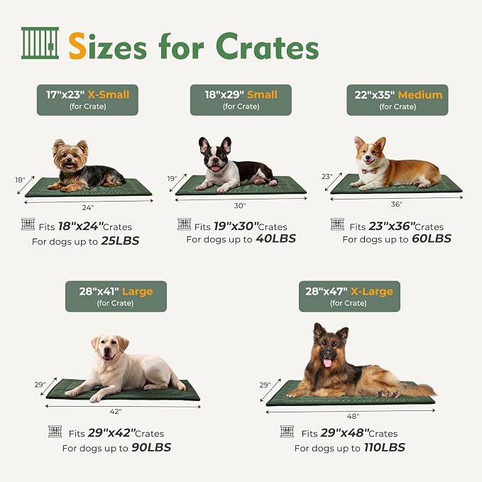 Chew Proof Indestructible Dog Crate Pad,Small (18"x29"),Green | Durable,for Aggressive Chewers,Tough,chew resistant, non chewable,Machine Washable & Waterproof,Indoor Outdoor - Image 2