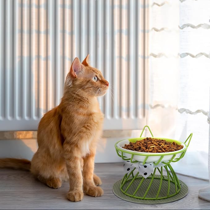 Set of 4 Elevated Ceramic Cat Bowls, Assorted Colors | 4-Piece Bowl Set Detachable Bowls Easy to Clean Non-Slip Pads Premium Ceramic - Image 7