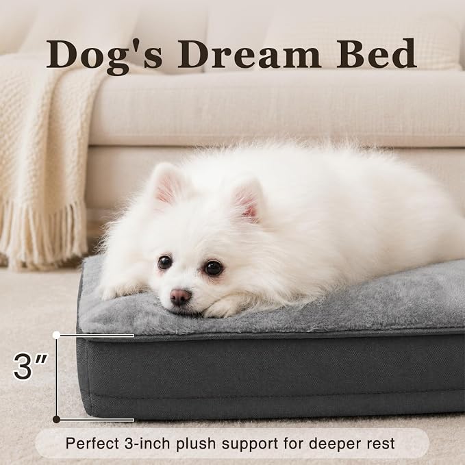 NUPIDA Waterproof Medium Dog Bed for Crate with Washable Cover, 29x18, Grey | TPU Waterproof Layer, Easy Clean Cover, Soft Plush Surface, Durable Oxford fabric, Non-Slip Bottom, For Medium Breeds ≤30lbs - Image 4