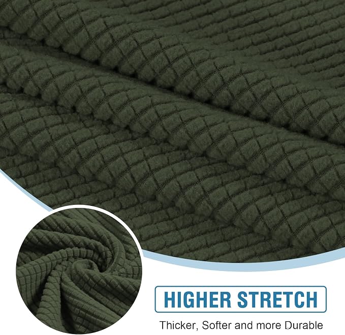 H.VERSAILTEX Sectional Couch Covers 1 Piece Chaise Slipcover L Shape Separate Cushion Couch Cover for Both Left/Right Sectional Couch (Seat Only: 1 Chaises, Olive) - Image 5