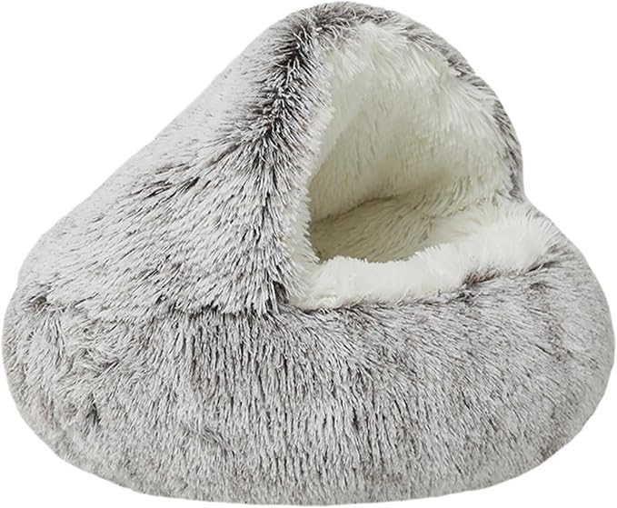 Cozy Cave Dog Bed, 2025 Cat Cave Bed with Cover, Cat Nest Bed, Pet Beds for Indoor Cats Cave & Calming Dog Beds Winter Anti-Slip & Washable Fluffy (Brown, XL(31.5in/80cm)) by Muzuja