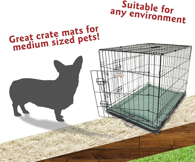Majestic Pet Orthopedic Memory Foam Dog Crate Mat - Plush Pet Bed Pad for Crates & Kennels | USA Crafted | 36"x23" Villa Azure - Image 4