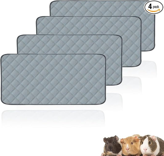 4 Pack Guinea Pig Cage Liners Washable Guinea Pig Bedding Super Absorbent | Waterproof | Non Slip| Reusable Guinea Pig Pee Pads for Small Animals Rabbit Hamster Rat - for Midwest 48" x 24" by Mooydee