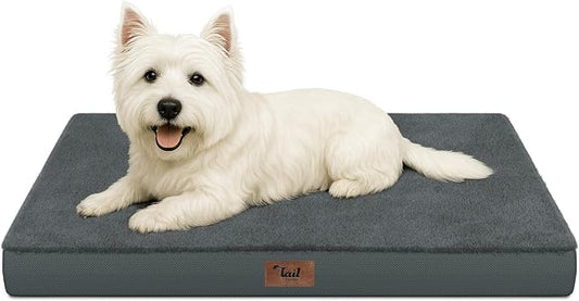 Waterproof Orthopedic Dog Crate Bed for Small Dogs & Cats | Egg Crate Foam, Fits 24x18 Crates, TPU Waterproof Layer, Machine Washable 1680D Oxford Cover, Small Pets Up to 20 lbs by TailStories