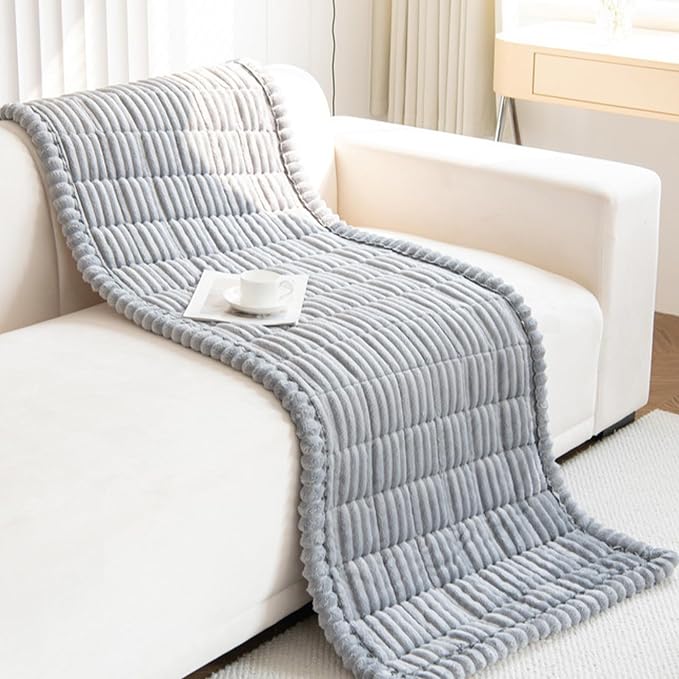 VClife Dog Sofa Cover, Non Slip Sofa Cover Washable, Gray, 27.6" X 59.1" | Soft Fuzzy Couch Cover for 2 Cushion Couch Sofa Pet Friendly, Scratch Resistant Thick Furniture Protector for Sectional Sofa - Image 7