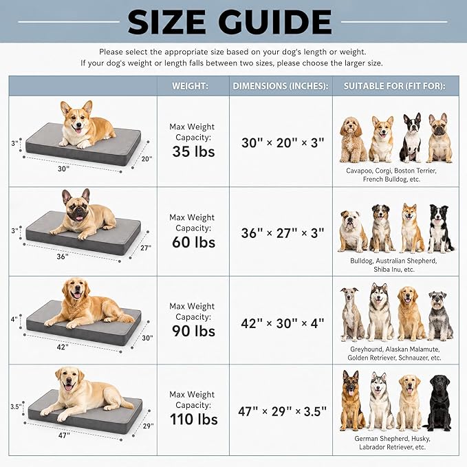 WNPETHOME Outdoor Waterproof Dog Bed Large Sized, Washable Creat Pad 30" | Outdoor & Indoor Use, For Large Sized Dog, Removable Washable Cover, Egg Crate Foam Orthopedic Dog Mat, Up to 35 lbs - Image 4