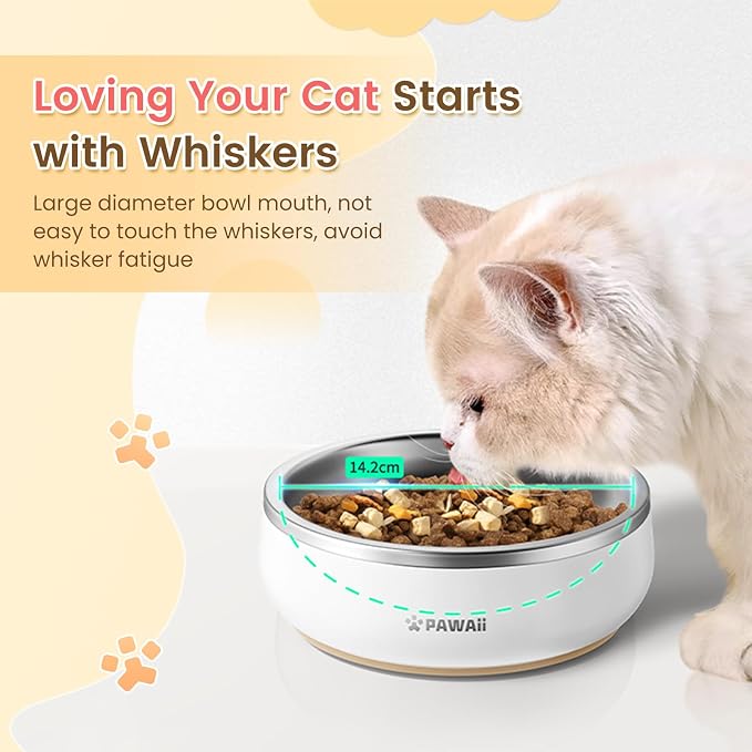 Pawaii Small Dog Bowl, 12 oz Stainless Steel Food and Water Bowl, 1 Pack | Double-Wall Design,Smooth Open Bowl Design,Easy-Rinse Interior,Wide Bowl Opening,For Cats and Small Pets - Image 5