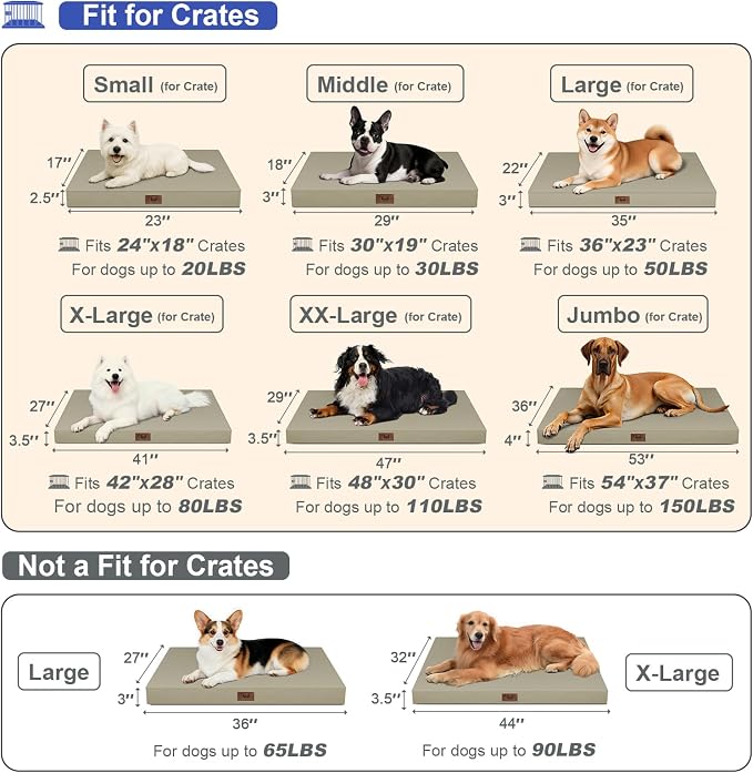 Outdoor Waterproof Orthopedic Dog Bed for Large Dogs | Egg Crate Foam for Joint Support, TPU Waterproof Layer, Machine Washable 1680D Oxford Cover, 36 x 27 Inch, Up to 65 lbs - Image 2