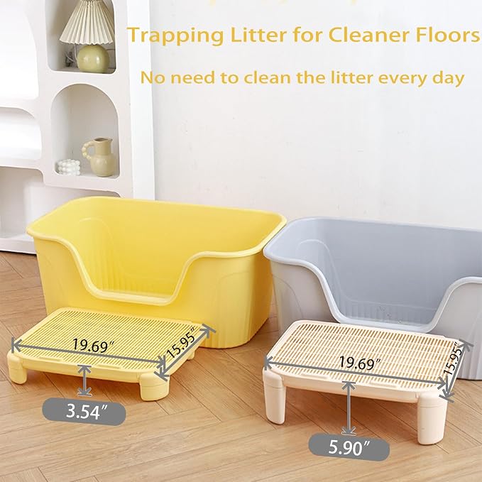 Greywaterproof Cat Mat, 19.69"X15.95"X3.54" Litter Box Mat, Easy Clean, Non-Slip, Urine-Proof Kitty Litter Catcher Mat - Image 2