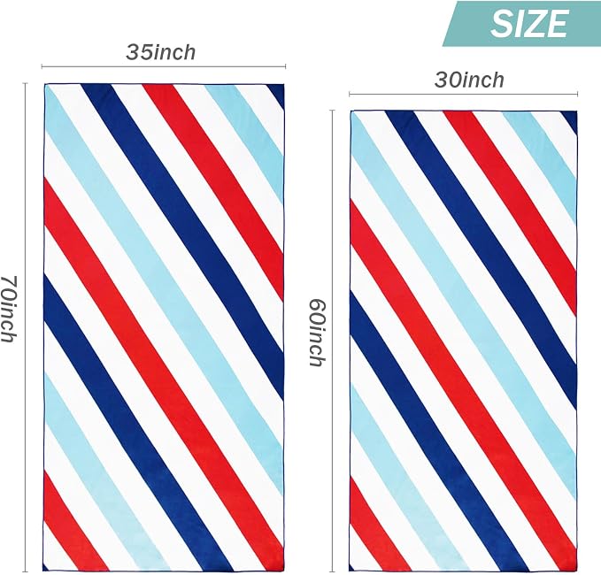 Whale Flotilla Large Quick Dry Beach Towel (30"x60"), Microfiber Sand-Free Beach Towels, Super Absorbent Compact Pool Travel Accessories, Navy - Image 4