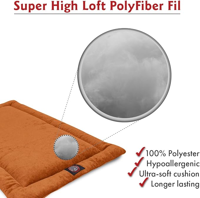 Majestic Pet Dog Crate Mat - Machine Washable Soft Plush Pet Bed Pad for Crates & Kennels | USA Crafted | 24"x18" Villa Orange - Image 5