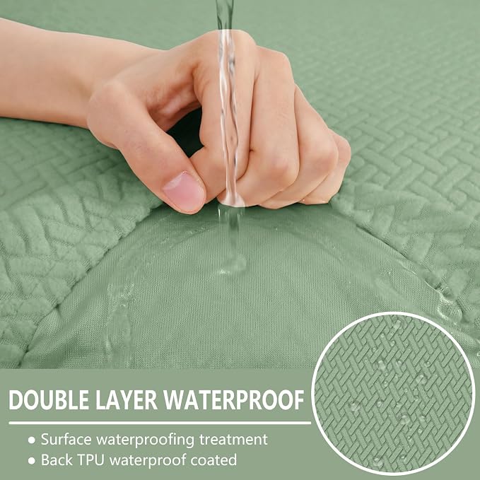 hyha Waterproof Couch Cushion Covers, Anti Slip Sofa Slipcovers for Pets | Waterproof Protection, Thick Jacquard Fabric, Wear Resistant, Anti Slip, Pet Protection (1 Piece for Backrest M) - Image 2