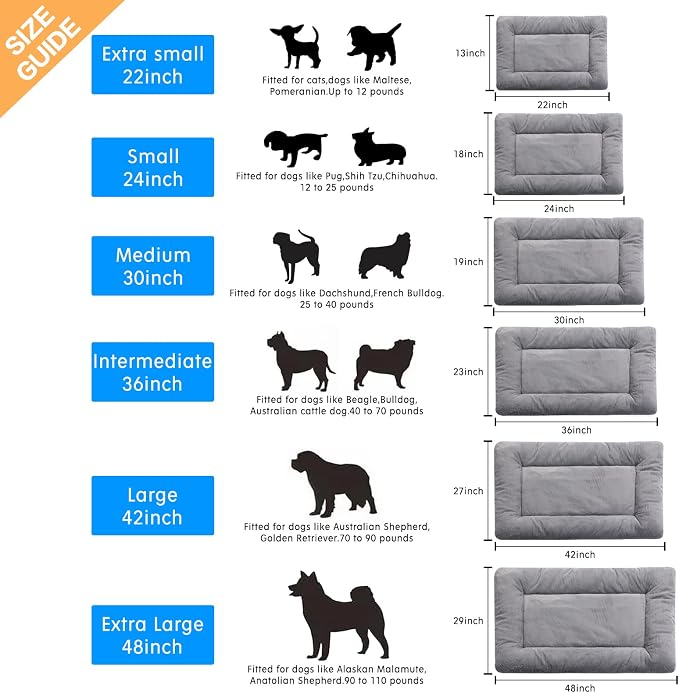 Dog Beds Crate Pad for Medium/Large Dogs Fit Dog Crates,Washable & Anti-Slip Kennel Pad for Dogs Cozy Sleeping Mat,Gray 42inch | Ultra Soft Kennel Pad,Anti-Slip Bottom,Fits for Most Metal Crates,Comfortable Sleeping Pet Mat - Image 2