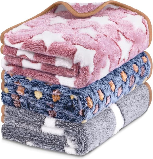 3 Pcs Dog Blanket Super Soft Pet Puppy Blankets Calming Dog Blankets for Small, Medium Large Dogs Warm Sleep Mat Washable Dog Blanket for Puppy Cat (42"×30") by YedsIntu