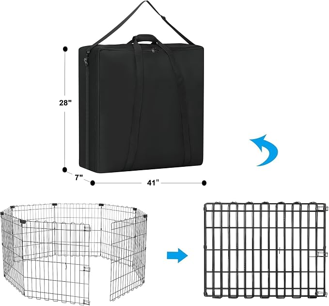 40" Dog Playpen Storage Bag, Suitable for Foldable Exercise Pet Playpens, Dog Fence Travel Bag with Handles for Camping and RV Trip, Waterproof Oxford Fabric - Image 2