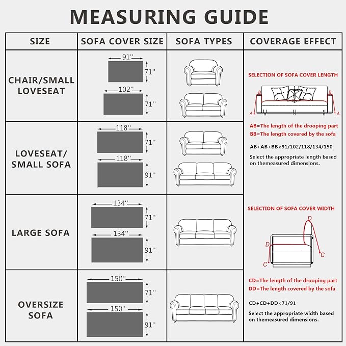 Couch Covers for 3-4 Cushion Couch Sofa, Pet Friendly Sofa Covers Washable, Heavy Duty Scratch Resistant Furniture Cover for Dogs Fits 3 Seat, 71" x 150", Gray - Image 5