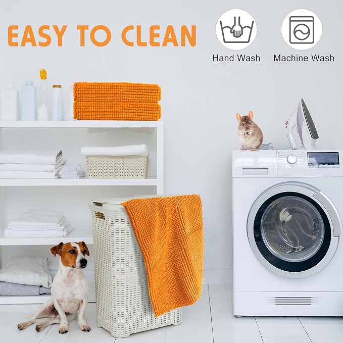 Amylove 4 Pcs Guinea Pig Cage Liner 16 x 24 Inch Washable Chenille Pee Pads Pet Dog Cat Bedding Training Mat Reusable for Small Animals Puppy Bunny Hamster Chinchilla - Image 7