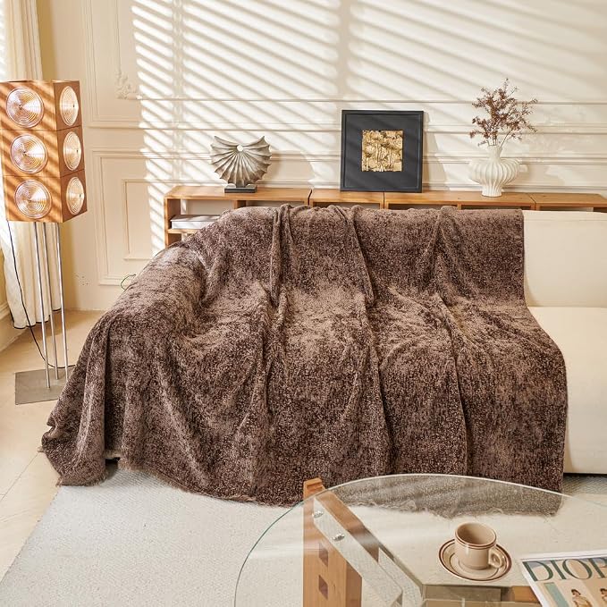 XXL Brown Couch Cover for Dog Scratch Non Slip Chenille Sofa Cover | Wear & Tear Resistant Furniture Protector for Pets Dogs Cats, Suitable for Chairs, Loveseat, L-Shaped Sofas, Tassels Design - Image 8