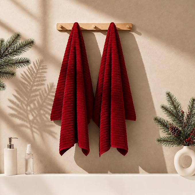 2 Piece Bath Sheets, 40"x80" Microfiber Bath Towels, Red | Extra-large size, Quick dry, Highly Absorbent, Lint Free，shower towels for bathroom gym spa，Big and Tall users - Image 4