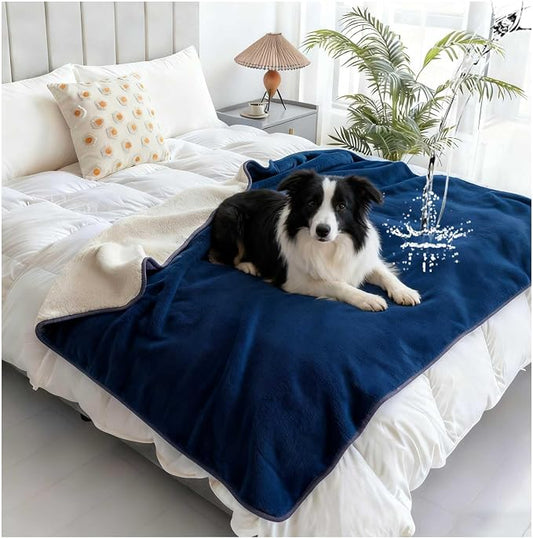 Waterproof Pet Blanket for Bed, Reversible Soft Flannel Love Blanket, Bed Blanket for Couples Washable, Spill-Proof Dog Throw Blanket for Couch, Sofa Protect, Camping,Navy Blue,20"x28" by Unknown