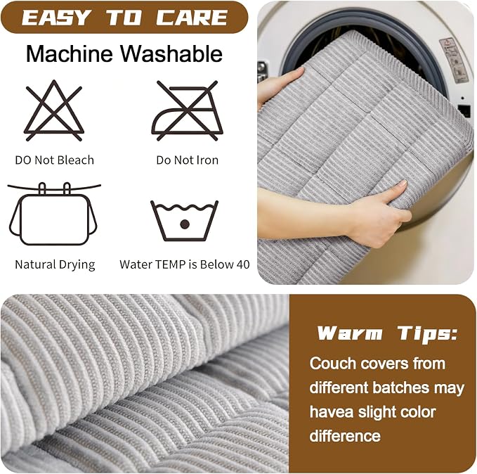 HAOYONG Couch Covers for Dogs Washable, Non Slip Fuzzy Durable Couch Covers for Extra Large Loveseat Sofa Pet Friendly Furniture Protector Covers Dog Mat for Couches (Light Gray, 27.6"×70.9") - Image 6