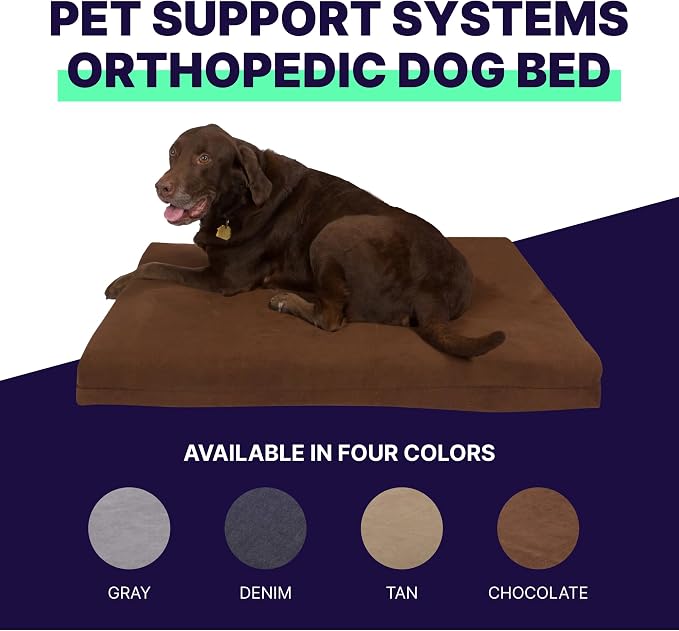 Pet Support Systems Orthopedic Dog Bed - Gel Memory Foam Pet Bed, Luxury Washable Dog Bed for Sleeping and Support (Removable Cover,Large Brown Dog Bed) - Image 2